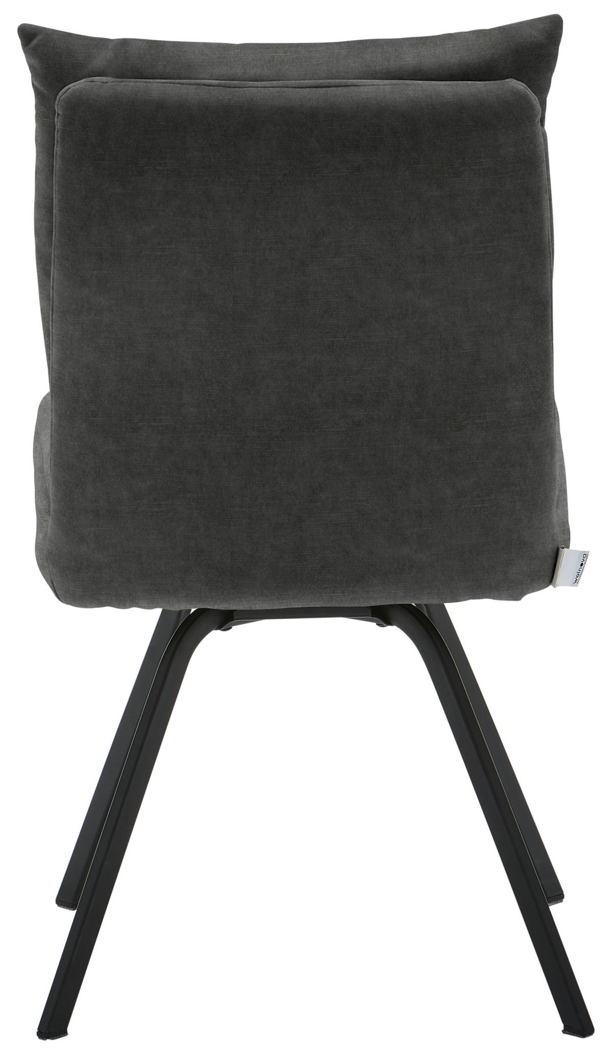 STUHL  in Velours Textil  - Anthrazit/Schwarz, Design, Textil/Metall (50/82/68cm) - Welnova