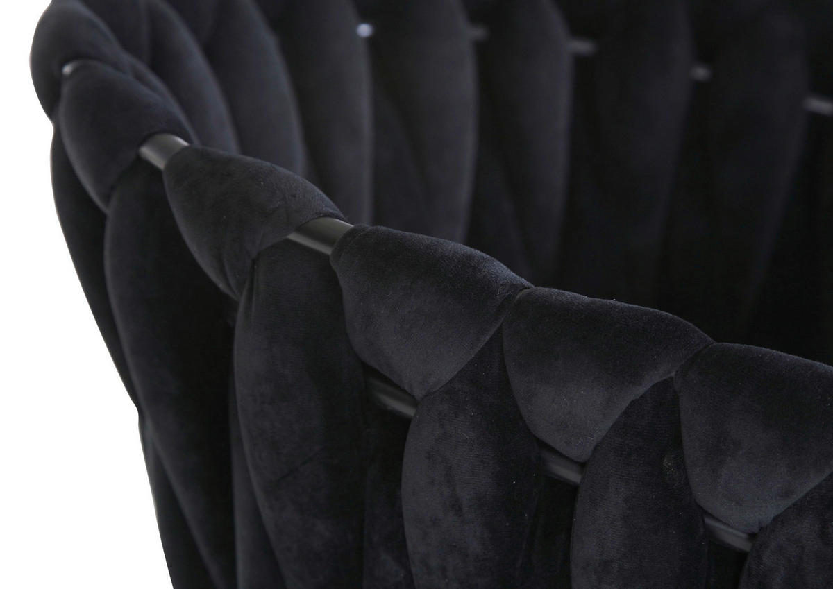 ŽIDLE S PODRUČKAMI, samet, černá - černá, Lifestyle, kov/textil (60/78/55cm) - Ambia Home
