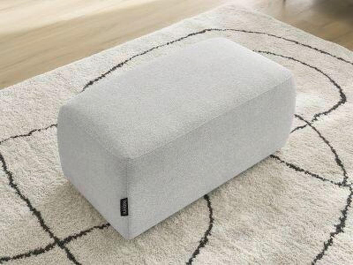 HOCKER ATILLA Flachgewebe Hellgrau  - Hellgrau/Schwarz, MODERN, Kunststoff/Textil (92/44/48cm)
