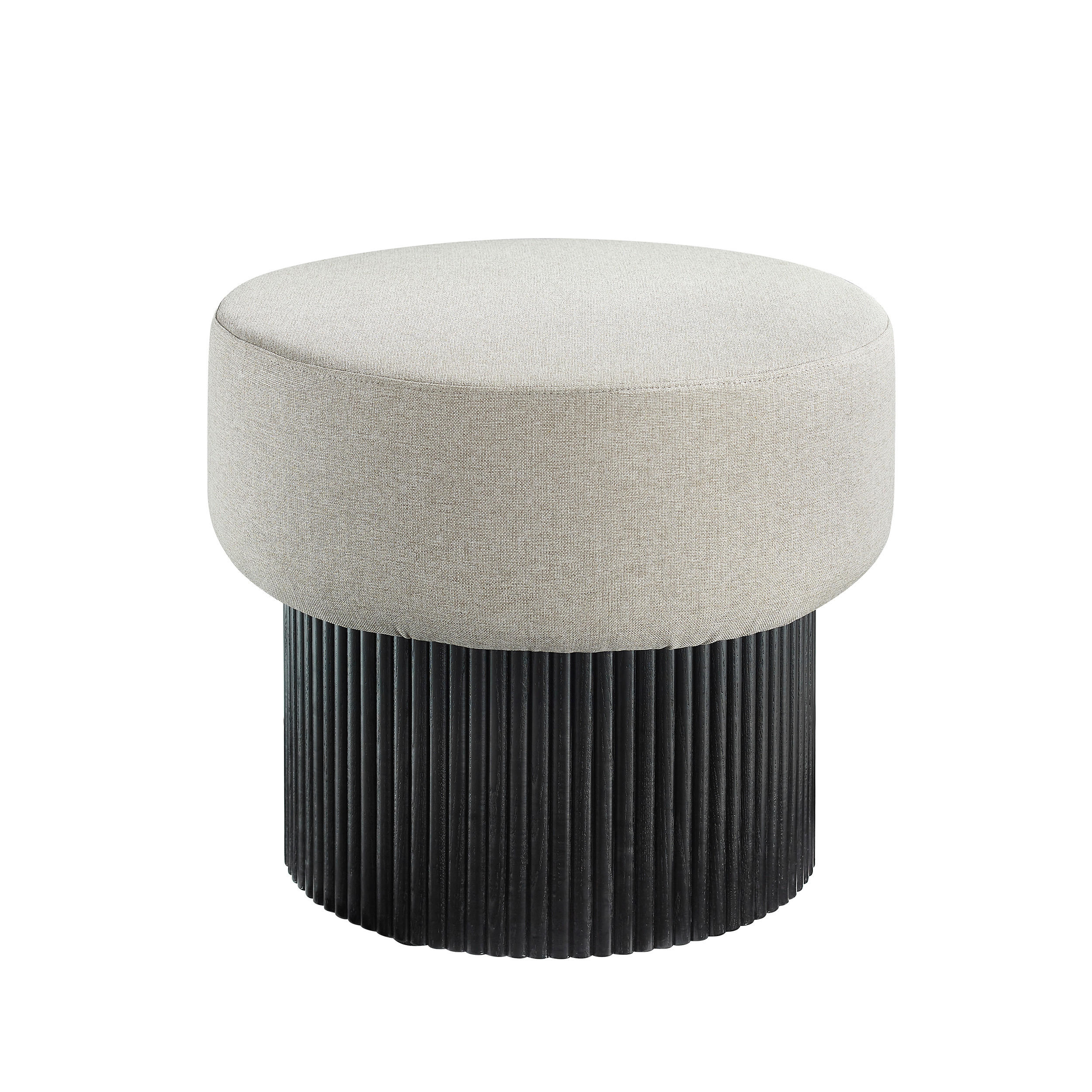 HOCKER in Textil, Holzwerkstoff Grau, Schwarz  - Schwarz/Grau, MODERN, Holzwerkstoff/Textil (50/43/50cm) - Livetastic