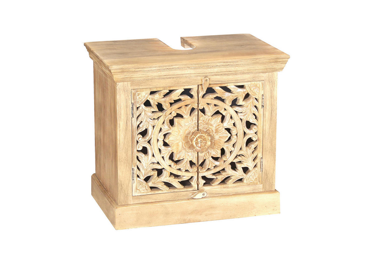 BADEZIMMER 5-teilig  in  - Schwarz/Naturfarben, Basics, Holz/Metall - Livetastic