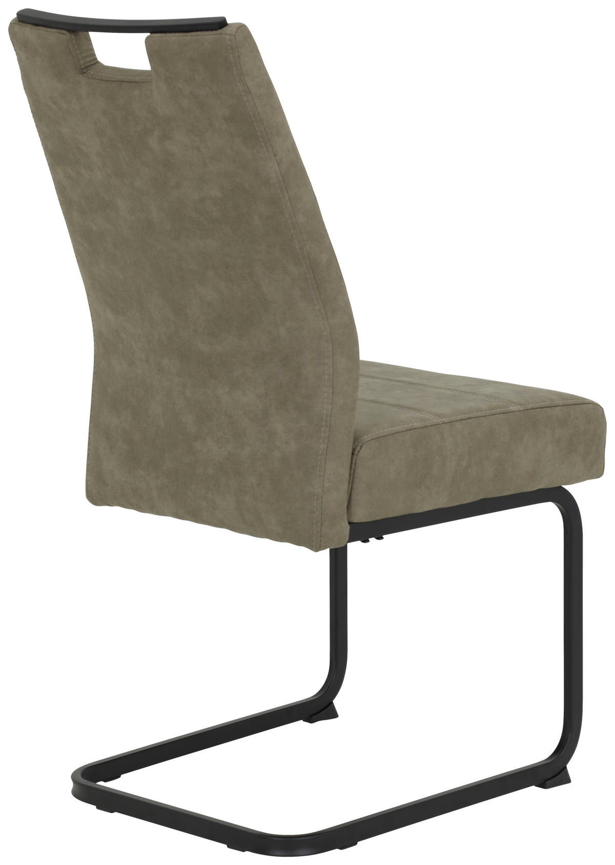 SCHWINGSTUHL  in Eisen Mikrofaser  - Schwarz/Braun, MODERN, Textil/Metall (49/100/61cm) - Boxxx