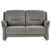 2,5-SITZER Mikrofaser Grau  - Beige/Alufarben, Konventionell, Textil/Metall (172/100/89cm) - Beldomo Comfort