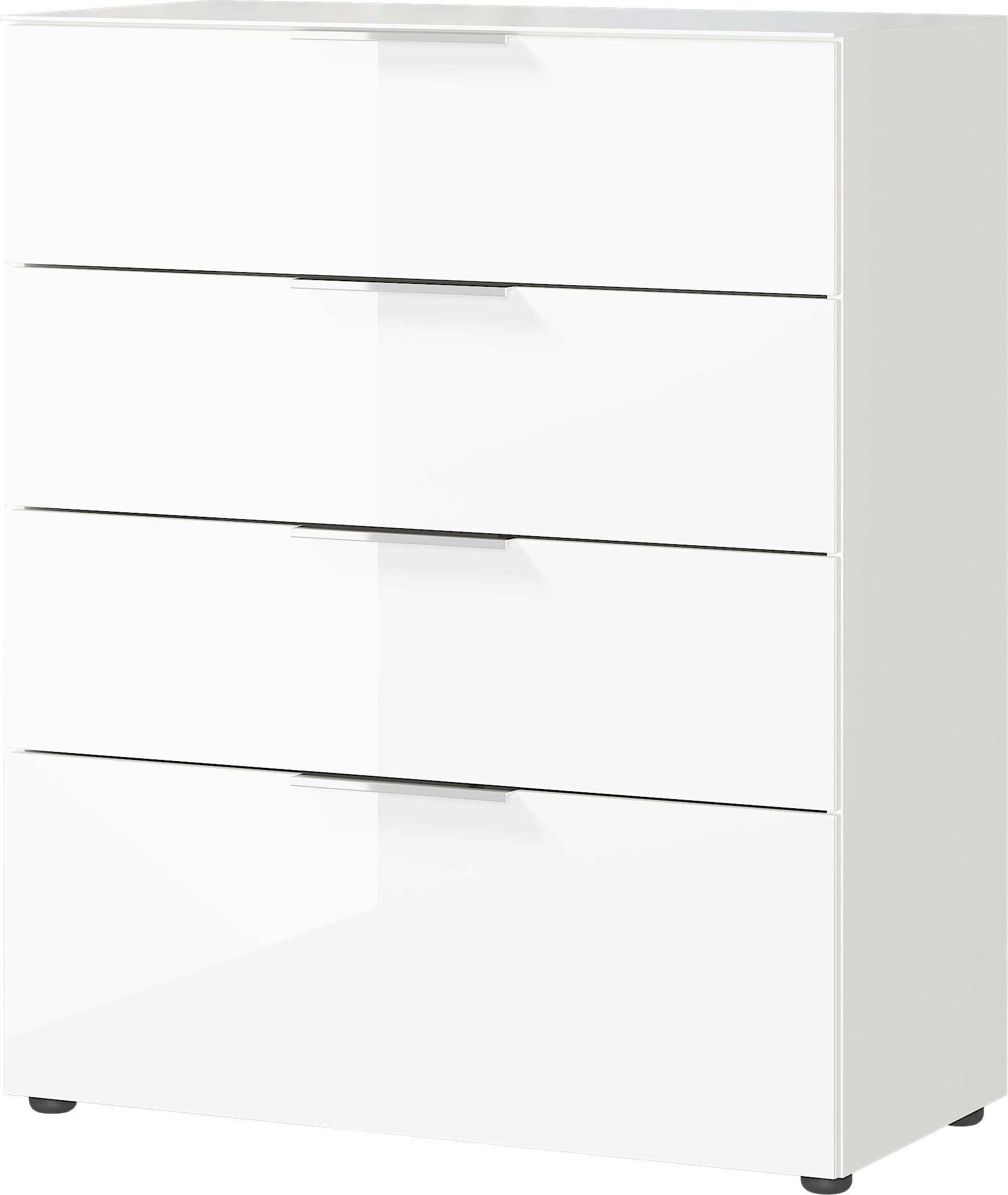 KOMODA, bílá, 83/102/42 cm - bílá/černá, Moderní, kov/kompozitní dřevo (83/102/42cm) - Premium Living