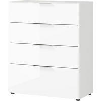 KOMODA, bílá, 83/102/42 cm - bílá/černá, Moderní, kov/kompozitní dřevo (83/102/42cm) - Premium Living