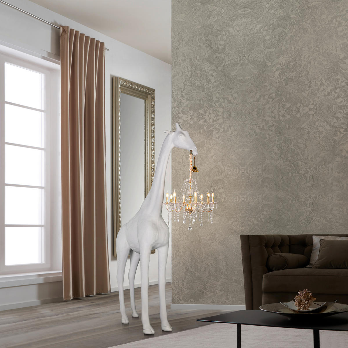 DEKOGIRAFFE - Transparent/Goldfarben, LIFESTYLE, Kunststoff/Metall (76/186/260cm) - Glandor