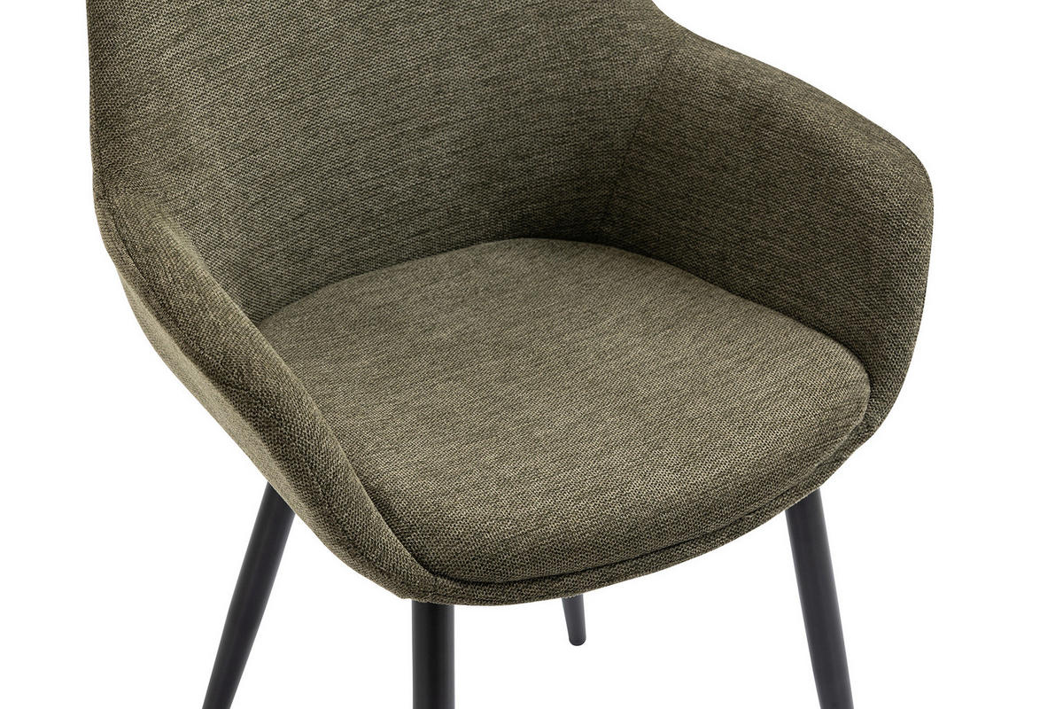 TISCHGRUPPE Grün, Walnussfarben  - Walnussfarben/Grün, MODERN, Holz/Textil (160/90/75cm) - Livetastic