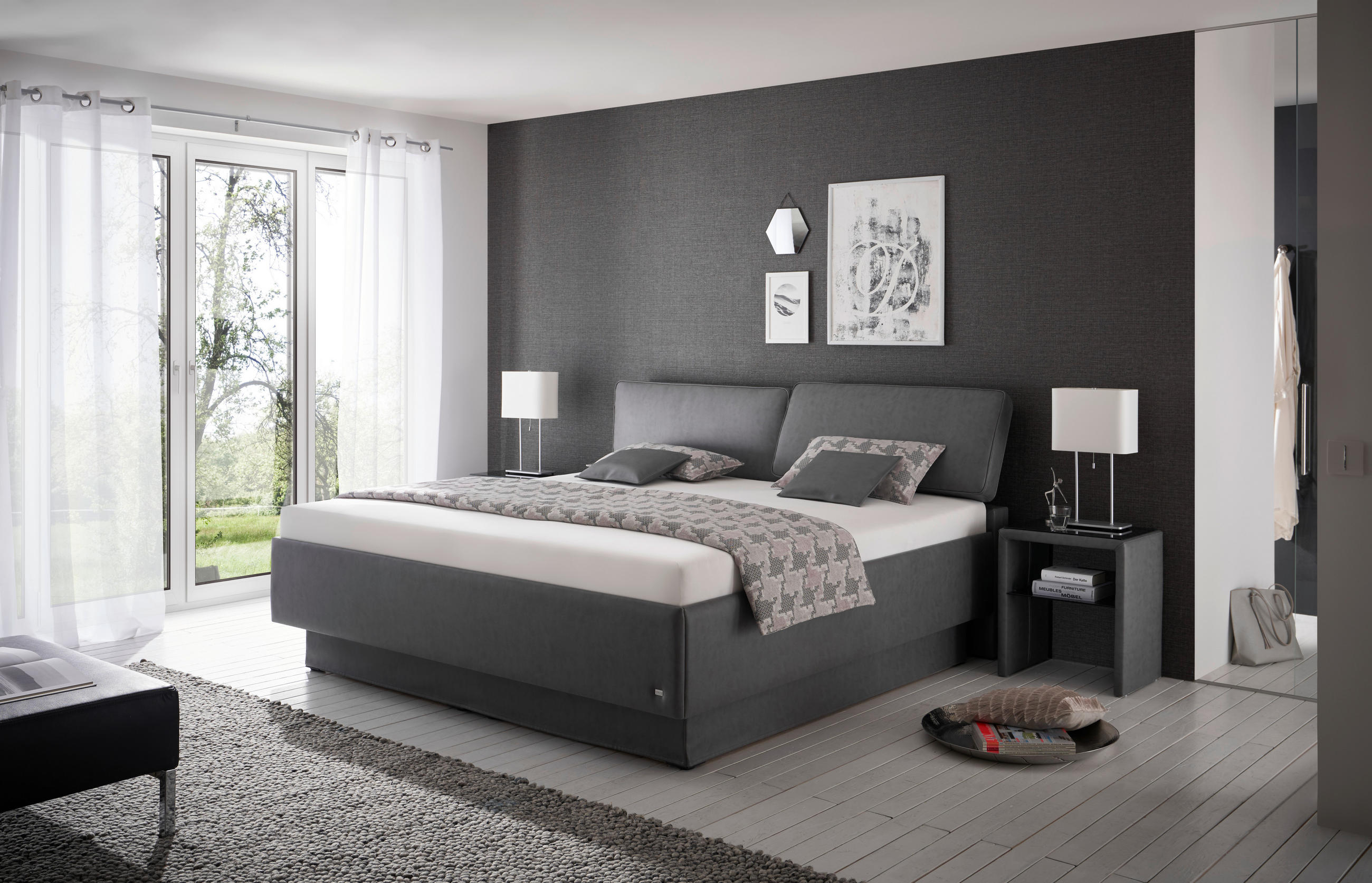 POLSTERBETT 160/200 cm  in Grau  - Grau, Basics, Holzwerkstoff/Textil (160/200cm) - RUF Betten