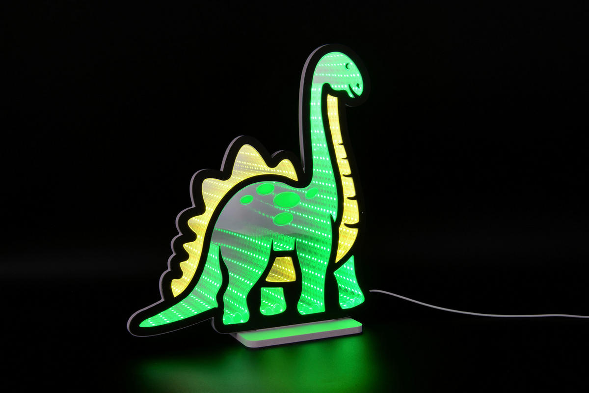 LED-DEKOLEUCHTE Dinosaur 30,5/33,4 cm  - Gelb/Grün, LIFESTYLE, Kunststoff/Metall (30,5/33,4cm) - Novel