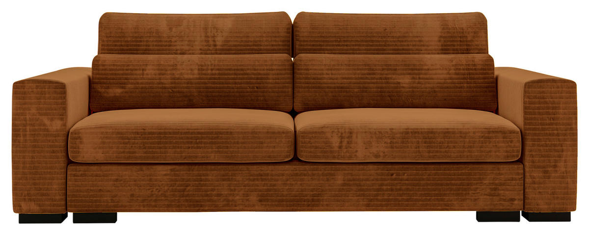 SCHLAFSOFA in Flachgewebe Rostfarben  - Rostfarben/Schwarz, Konventionell, Kunststoff/Textil (236/78/114cm) - Carryhome
