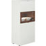 HIGHBOARD Nussbaum furniert geölt, Mattlack Nussbaumfarben, Weiß - Nussbaumfarben/Alufarben, Design, Holz/Holzwerkstoff (60/139/43cm) - Venjakob