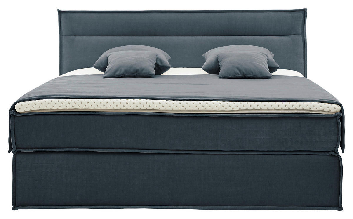 BOXSPRINGBETT 180/200 cm  in Blau  - Blau/Schwarz, Design, Textil (180/200cm) - Musterring