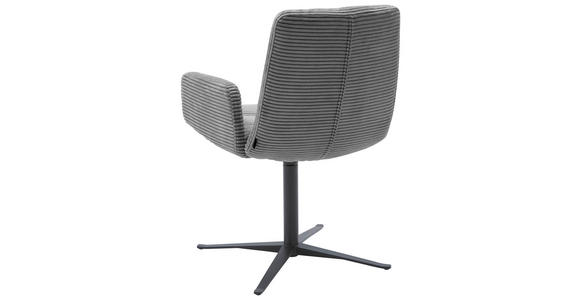 ARMLEHNSTUHL in Cord - Dunkelgrau/Schwarz, Design, Textil/Metall (61/88/66cm) - Dieter Knoll