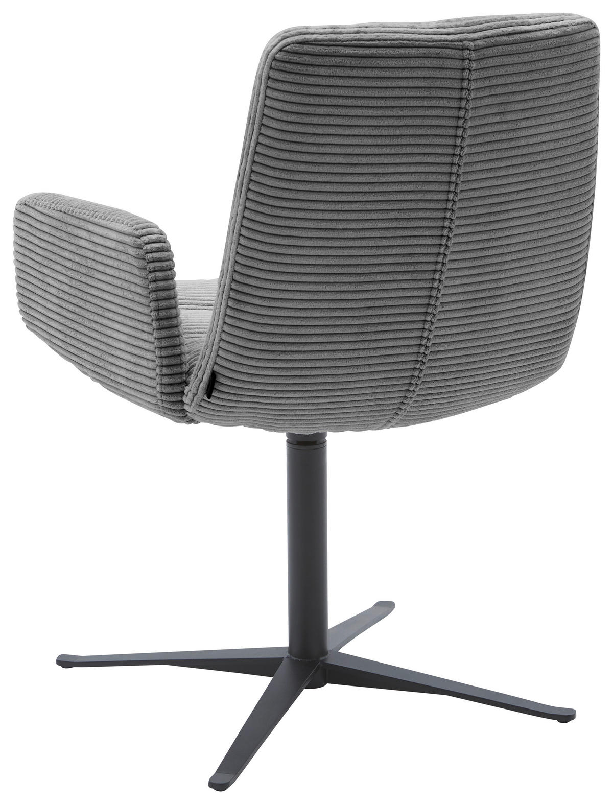 ARMLEHNSTUHL  in Cord  - Dunkelgrau/Schwarz, Design, Textil/Metall (61/88/66cm) - Dieter Knoll