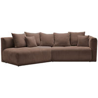 ECKSOFA in Chenille Braun  180/315 cm  - Schwarz/Braun, MODERN, Kunststoff/Textil (180/315cm) - Hom`in