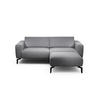 2,5-Sitzer inkl. Hocker Chenille Anthrazit  - Anthrazit/Schwarz, Design, Textil/Metall (220/86/86-94cm) - SENSOO