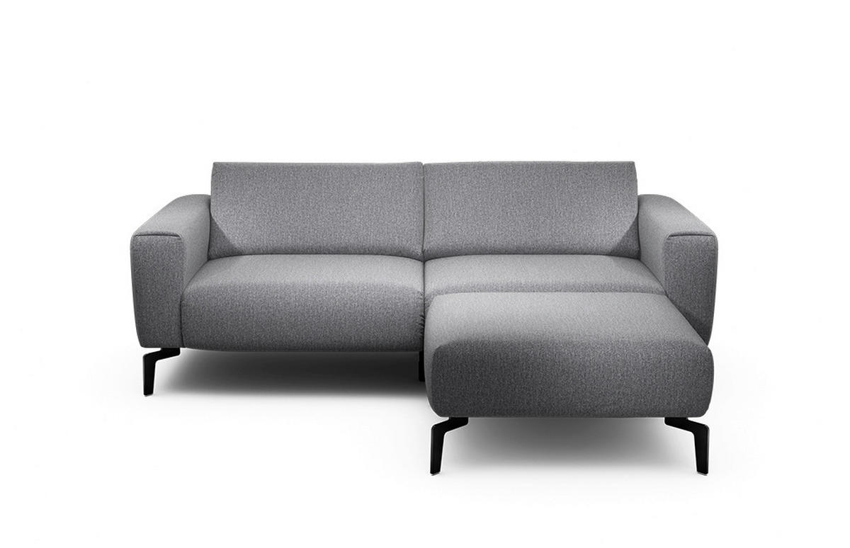2,5-Sitzer inkl. Hocker Chenille Anthrazit  - Anthrazit/Schwarz, Design, Textil/Metall (220/86/86-94cm) - SENSOO