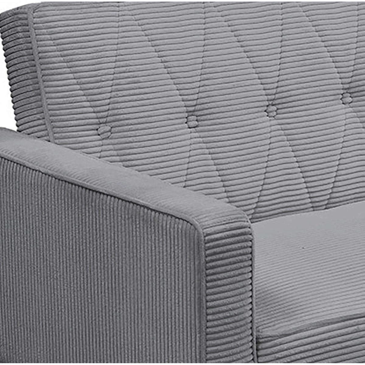 SCHLAFSOFA Cord Grau  - Braun/Grau, Basics, Holz/Textil (213/81/86cm) - Livetastic