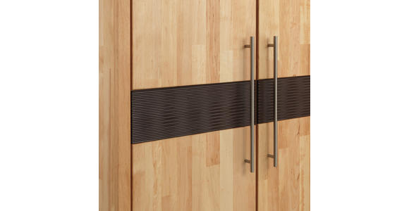 DREHTÜRENSCHRANK 141/215/65 cm 3-türig  - Chromfarben/Erlefarben, Natur, Holz/Metall (141/215/65cm) - Linea Natura