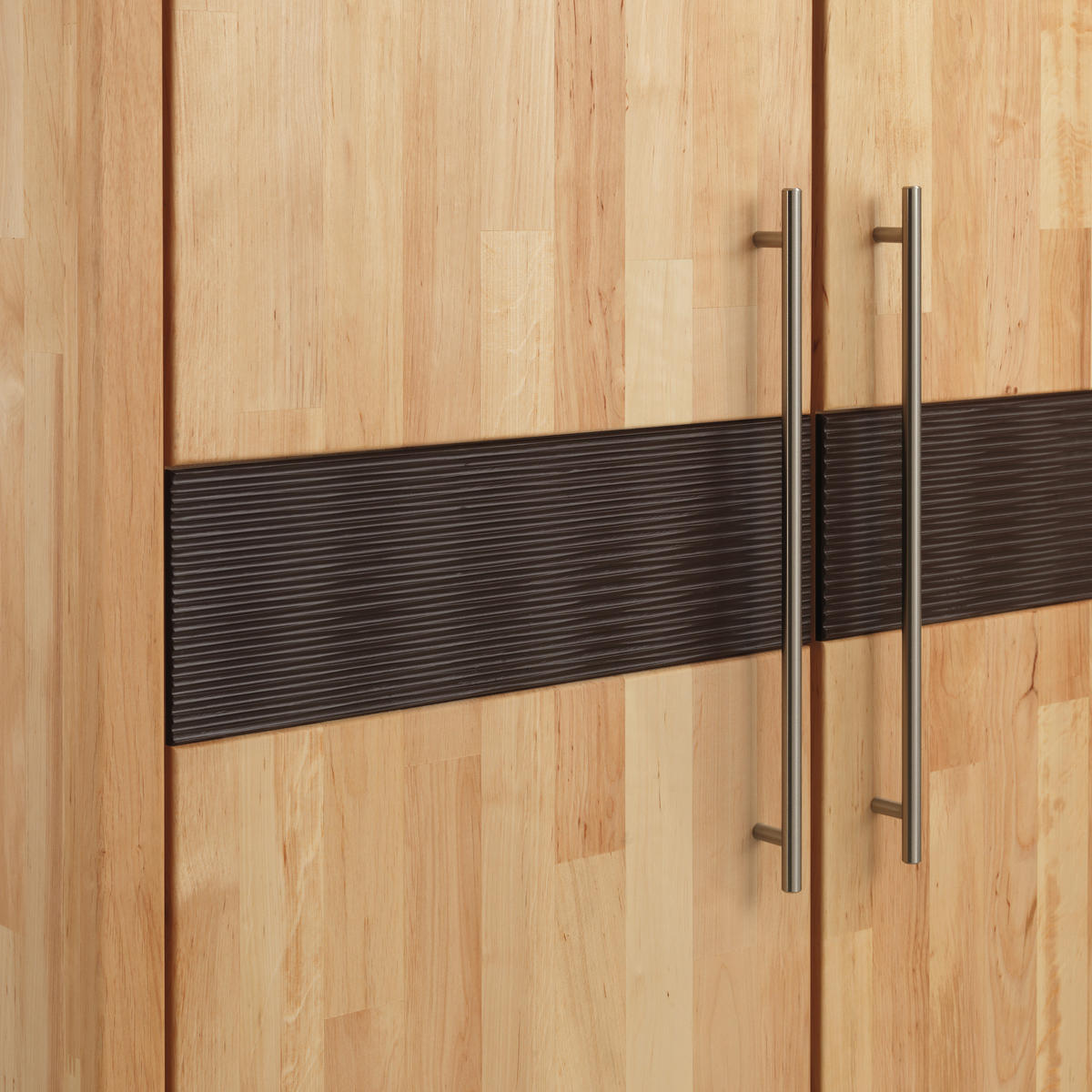 DREHTÜRENSCHRANK in Braun, Erlefarben  - Chromfarben/Erlefarben, Natur, Holz/Metall (141/215/65cm) - Linea Natura