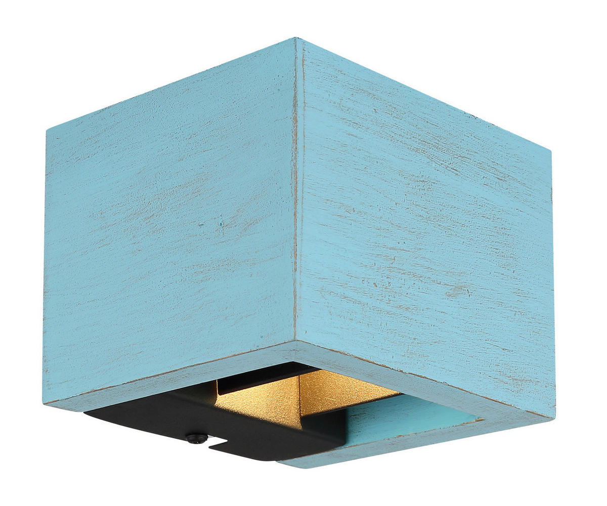 NÁSTĚNNÉ LED SVÍTIDLO, 13.2/11.3/9.8 cm - modrá/černá, Design, kov/kompozitní dřevo (13.2/11.3/9.8cm) - Globo