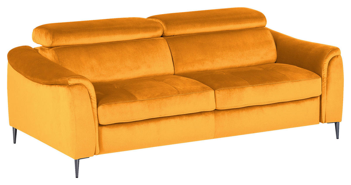 SCHLAFSOFA in Textil Gelb  - Chromfarben/Gelb, Design, Textil/Metall (203/77-98/103cm) - MID.YOU