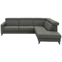 ECKSOFA Beldomo System in Flachgewebe Dunkelgrau  276/214 cm  - Dunkelgrau/Schwarz, KONVENTIONELL, Textil/Metall (276/214cm) - Beldomo System