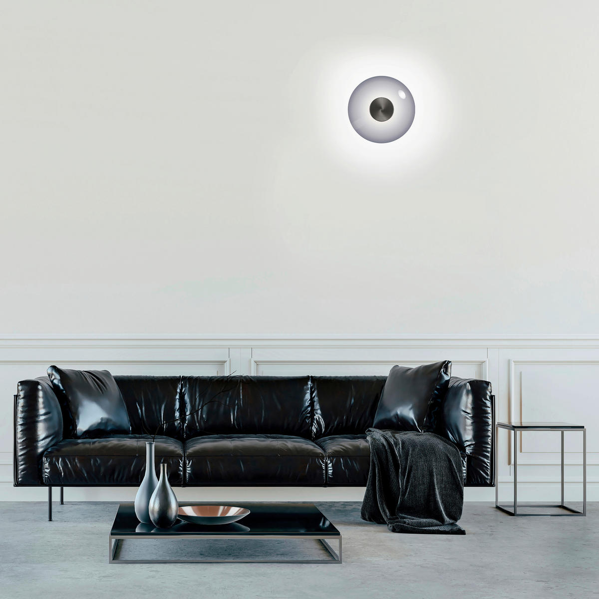 LED-DECKENLEUCHTE Pure Vitrum 22/22/8,2 cm   - Grau, Design, Glas/Kunststoff (22/22/8,2cm) - Neuhaus PURE