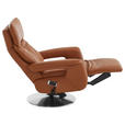RELAXSESSEL in Leder Braun  - Edelstahlfarben/Braun, Design, Leder/Metall (78/112/85cm) - Cantus