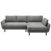 ECKSOFA in Velours Hellgrau  - Hellgrau/Schwarz, Design, Holz/Textil (260/167cm) - Welnova