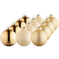 CHRISTBAUMKUGEL-SET 8 cm 12-teilig  - Goldfarben, Basics, Glas (8cm) - X-Mas