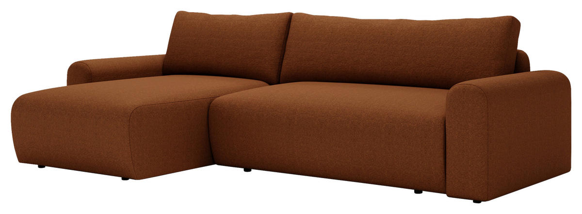 ECKSOFA Rostfarben  - Rostfarben/Creme, Design, Kunststoff/Textil (246/150cm) - Livetastic