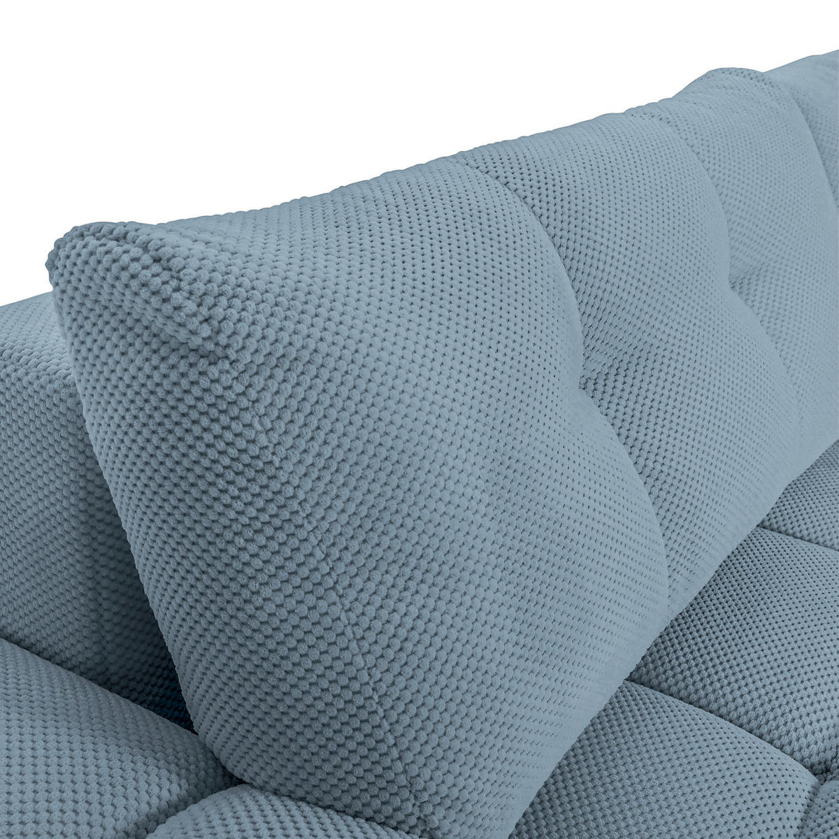 ECKSOFA in Flachgewebe Blau  - Blau/Schwarz, Konventionell, Kunststoff/Textil (256/157cm) - Carryhome