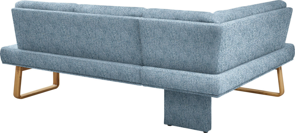 ECKBANK 174/280 cm  in Eichefarben, Hellblau  - Eichefarben/Hellblau, Design, Holz/Textil (174/280cm) - Dieter Knoll