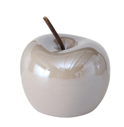 DEKORATIONSÄPPLE - beige/svart, Basics, keramik (5,9cm) - Ambia Home