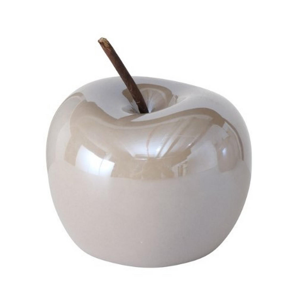 DEKORATIONSÄPPLE - beige/svart, Basics, keramik (5,9cm) - Ambia Home