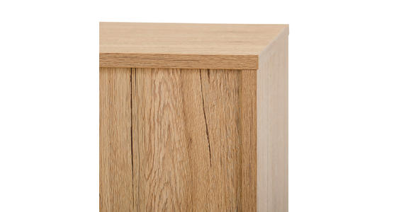 LOWBOARD - Eichefarben/Schwarz, Design, Holz/Holzwerkstoff (180/60,5/40cm) - Xora