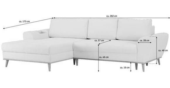 ECKSOFA in Webstoff Schwarz  - Eichefarben/Schwarz, Design, Holz/Textil (175/282cm) - Carryhome