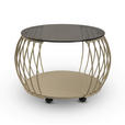 COUCHTISCH Sicherheitsglas 60/60/46 cm rund Creme  - Creme, Design, Glas/Holzwerkstoff (60/60/46cm) - Xora