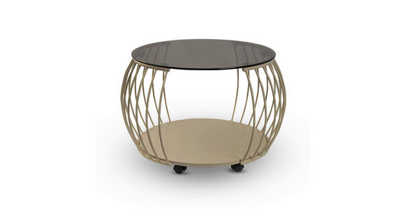 COUCHTISCH Sicherheitsglas 60/60/46 cm rund Creme  - Creme, Design, Glas/Holzwerkstoff (60/60/46cm) - Xora