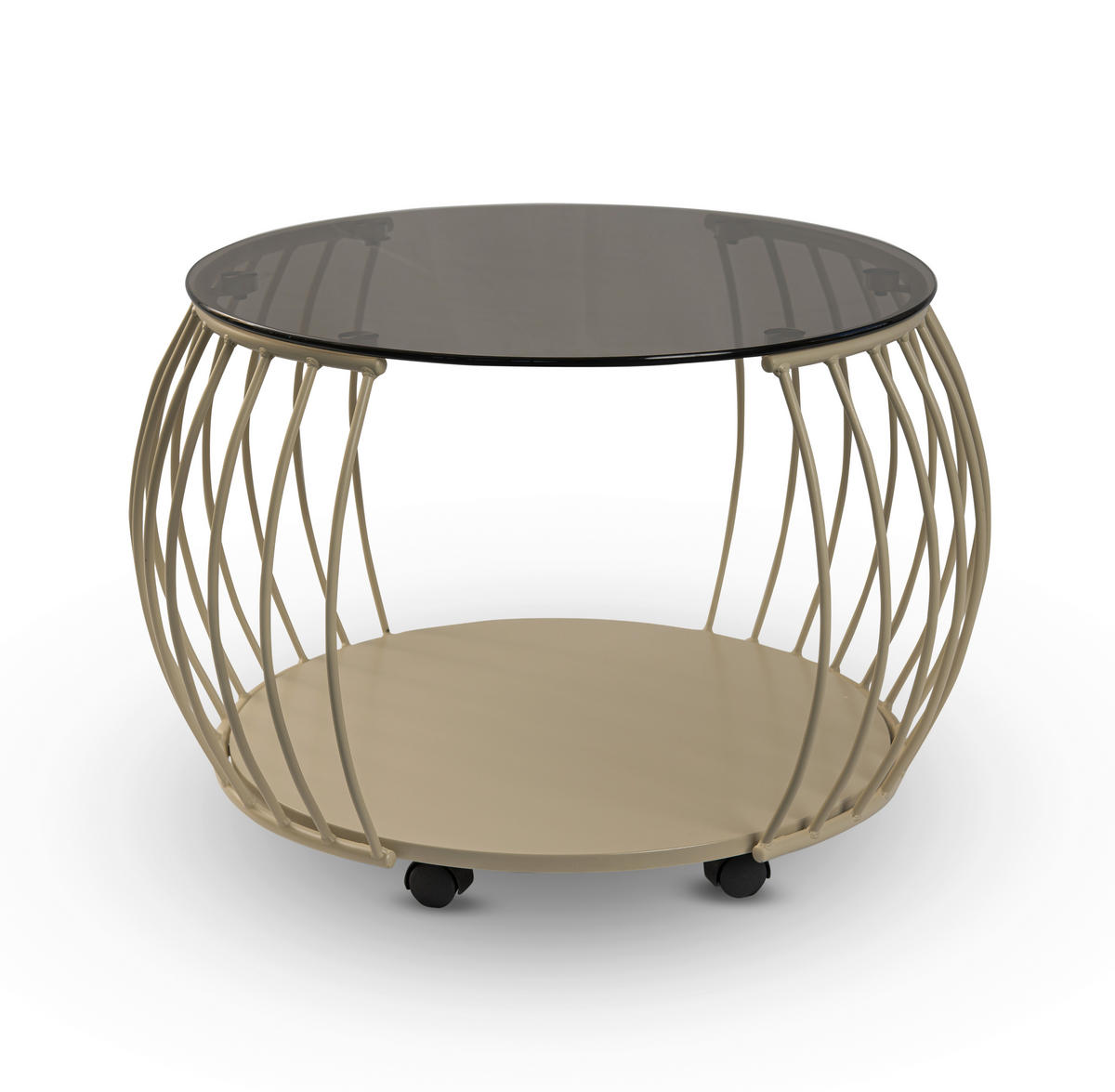 COUCHTISCH Sicherheitsglas 60/60/46 cm rund Creme  - Creme, Design, Glas/Holzwerkstoff (60/60/46cm) - Xora