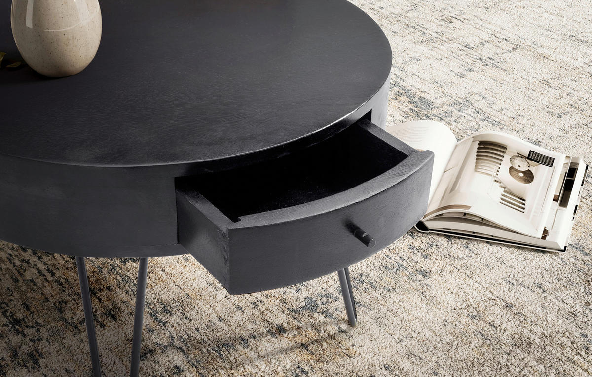COUCHTISCH in Holz 60/60/43 cm  - Schwarz, Design, Holz/Metall (60/60/43cm) - MID.YOU