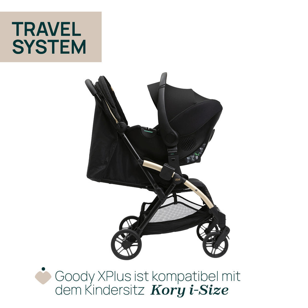 BUGGY GOODY XPLUS  - Schwarz, Basics, Textil/Metall (47/86/106cm) - Chicco