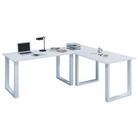 ECKSCHREIBTISCH 190/50/76 cm  in Weiss  - Weiss, Modern, Holzwerkstoff/Metall (190/50/76cm) - MID.YOU