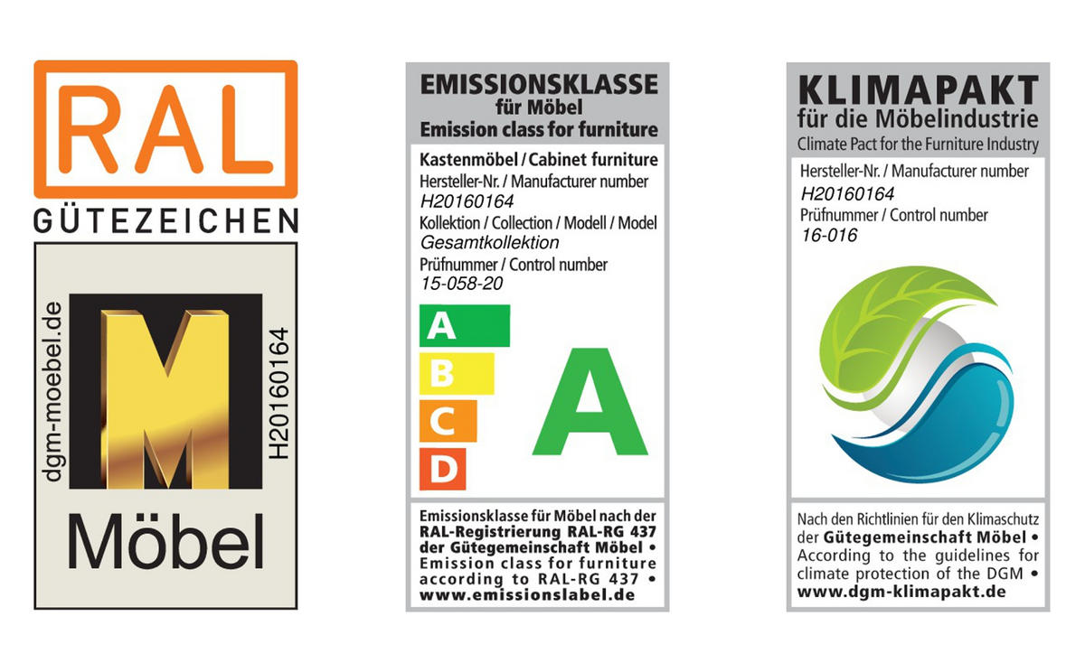 WOHNWAND  in Anthrazit, Eichefarben  318/223/49 cm  - Eichefarben/Anthrazit, Design, Glas/Holz (318/223/49cm) - Valnatura