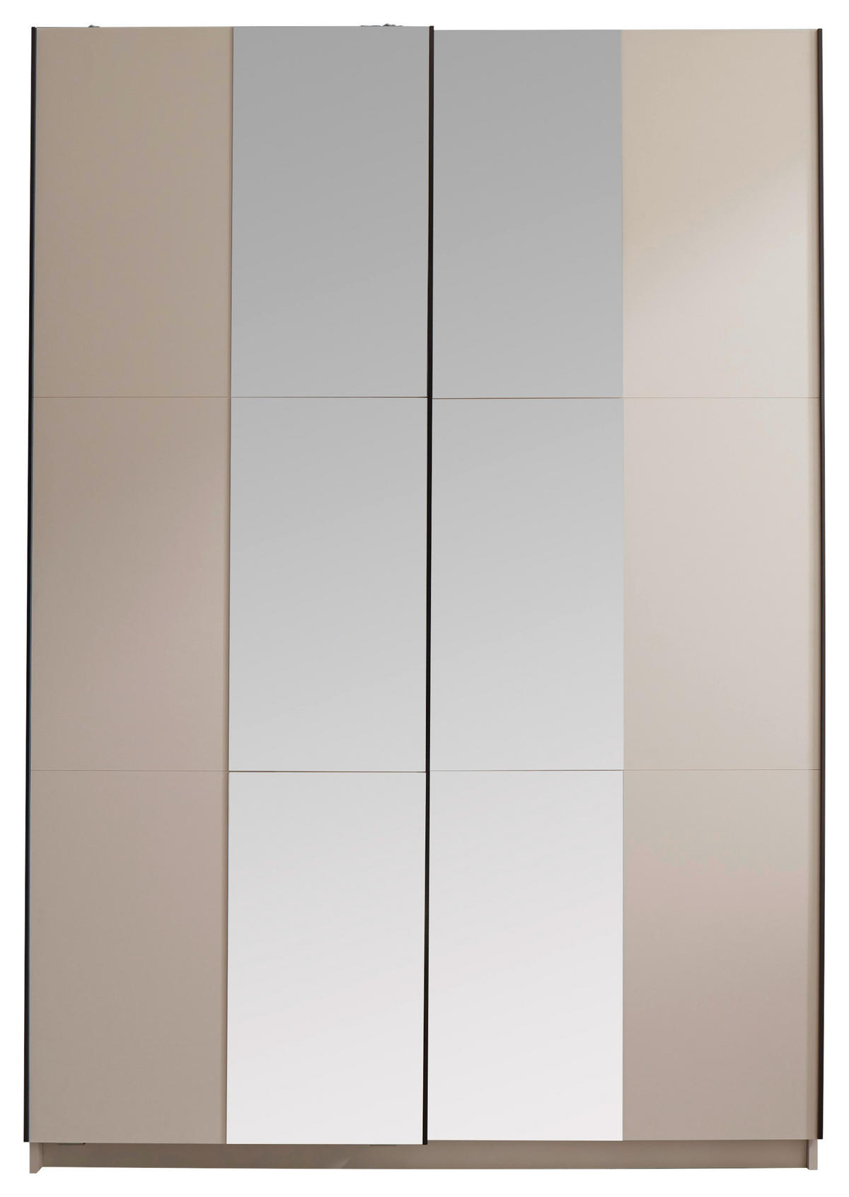 SCHWEBETÜRENSCHRANK  in Kaschmir  - Kaschmir/Schwarz, KONVENTIONELL, Holzwerkstoff/Metall (151/219/60cm) - Boxxx
