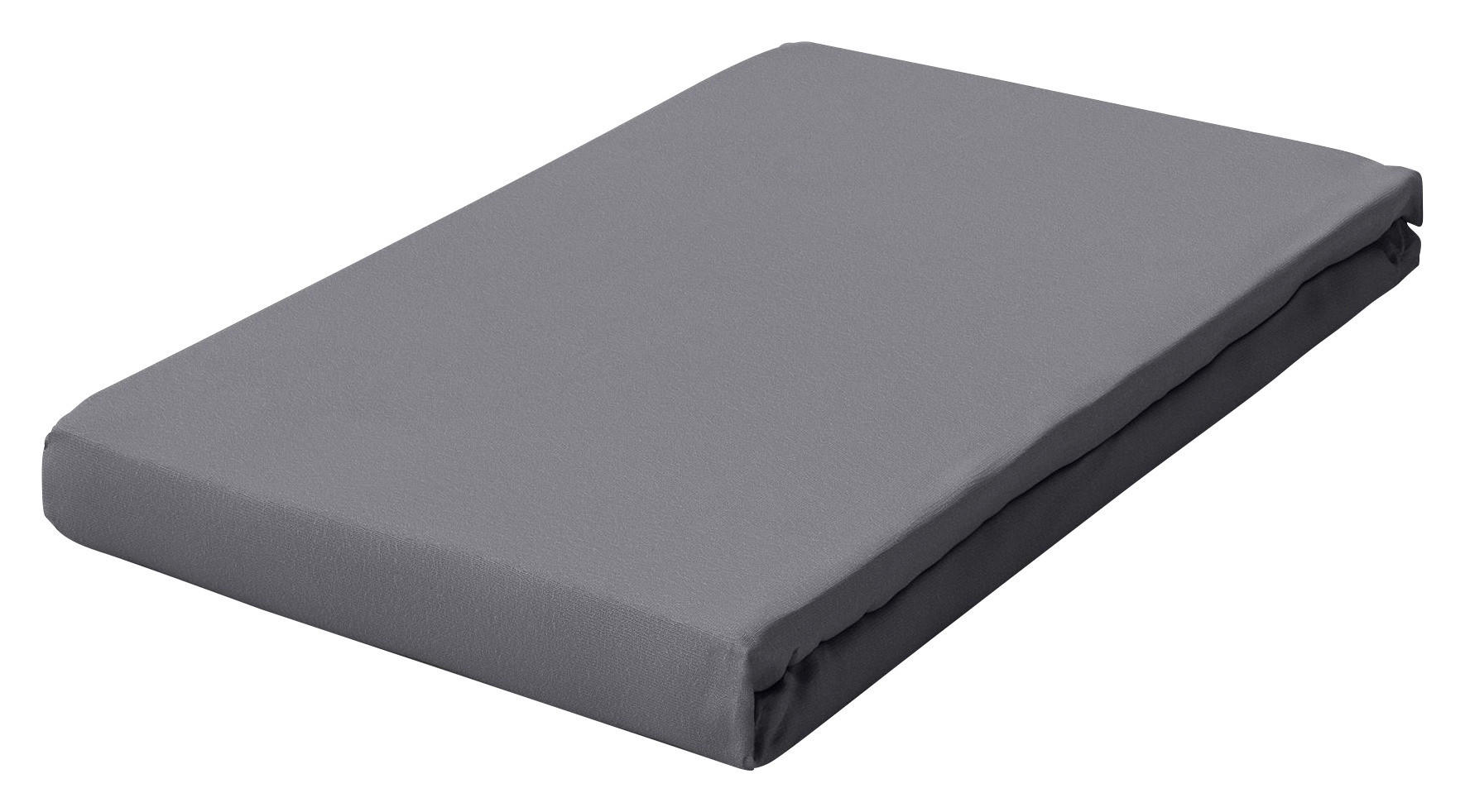 TOPPER-SPANNBETTTUCH PURE Jersey  - Grau, Basics, Textil (90-100/190-220cm) - Schlafgut