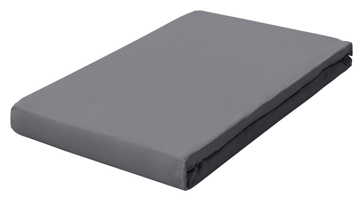 TOPPER-SPANNBETTTUCH PURE Jersey  - Grau, Basics, Textil (90-100/190-220cm) - Schlafgut