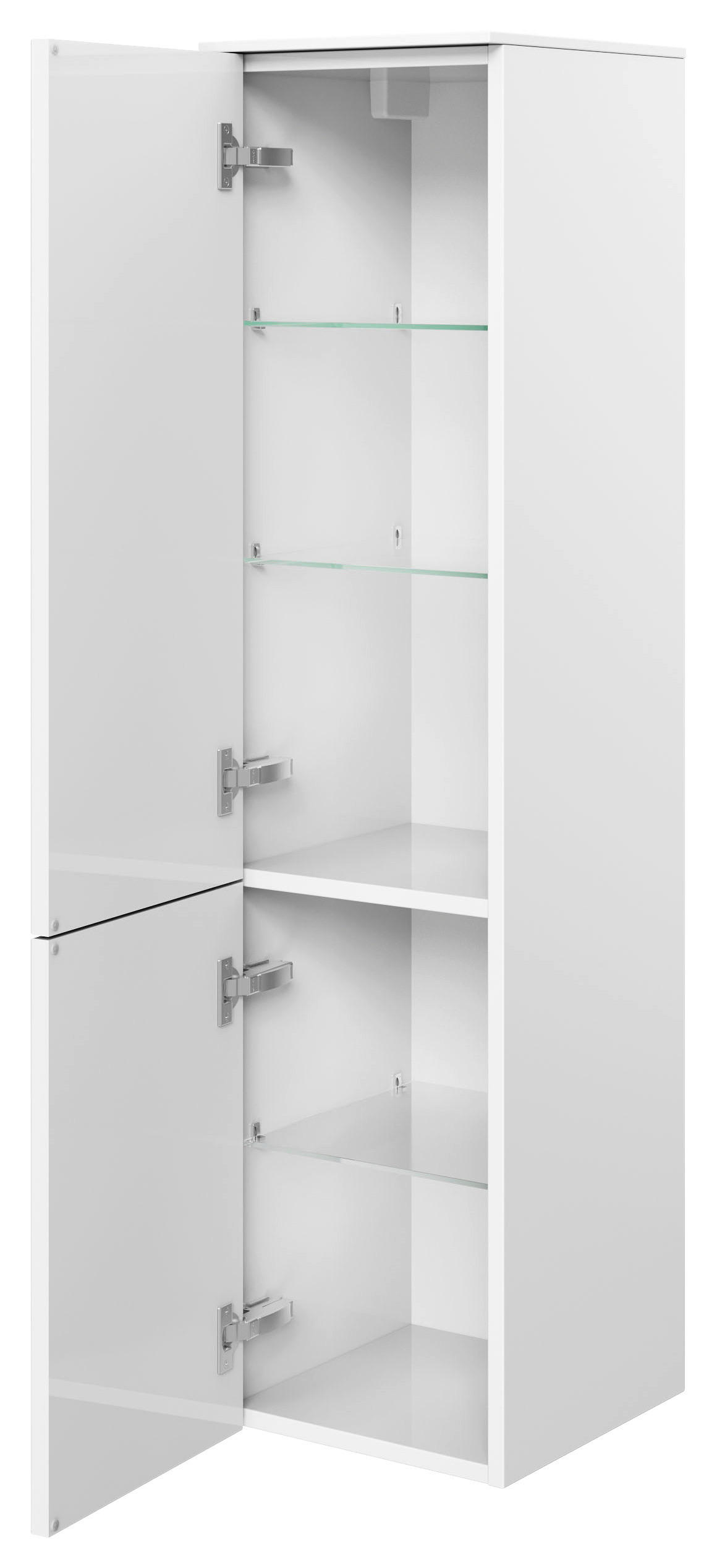 MIDISCHRANK 30/121/33 cm  - Chromfarben/Weiß, KONVENTIONELL, Glas/Holzwerkstoff (30/121/33cm) - Pelipal