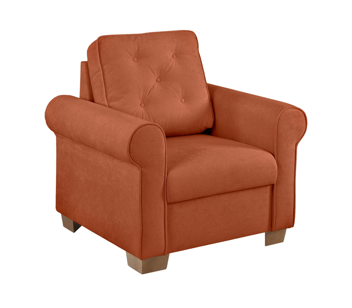 SESSEL in Rostfarben  - Rostfarben/Buchefarben, Design, Holz/Textil (93/89/82cm) - MID.YOU